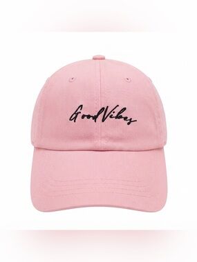 Womens Baseball hat Pink Good Vibes OS NEW